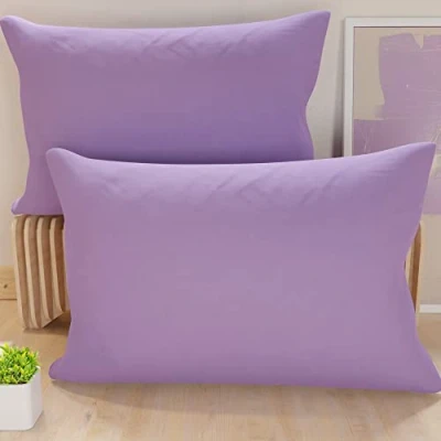 Imagen de PETTI ARTIGIANI ITALIANI Par de Fundas Almohada 70x40 cm, Pareja Funda Cojín Lisas Lila, 100% Microfibra Hipoalergénica, Made in Italy