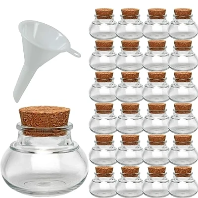 Imagen de Viva Haushaltswaren 25 tarros de Especias 40 ml, Incluye Embudo Mini Copas Corcho para Regalos, Especias, etc.