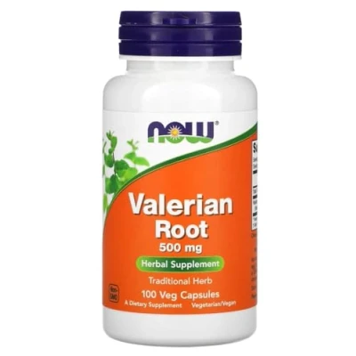 Imagen de Now Foods VALERIAN ROOT 500 MG Raíz de Valeriana 500mg Apoyo calmante para un sueño reparador 100 cápsulas