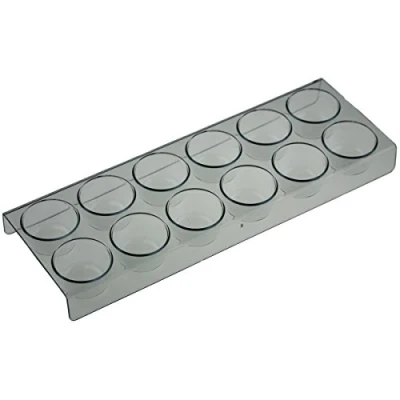 Imagen de 12 soportes para huevos frigorífico Gorenje, longitud: 28 cm, ancho: 10 altura: 2,5 diámetro del compartimento huevos: 4 cm.