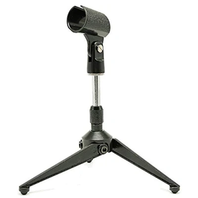 Imagen de Audibax SM47 Soporte de Micrófono Mesa Escritorio con Base en Trípode Incluye Pinza para Estable y Robusta Refuerzo Goma las Patas