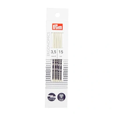 Imagen de Prym Agujas de tejer (doble punta, ergonómicas, 15 cm, 3,50 mm, 1 unidad), color blanco