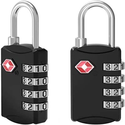 Imagen de Candado de Viaje,[VersióN Nueva] Diyife tsa, Candados Equipaje,Candado para Maleta, 4 DíGitos Maleta Viaje Combinación Maletas Mochila Equipaje (Negro)
