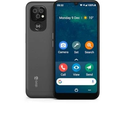 Imagen de Doro 8100 4G Smartphone Senior Teléfono móvil Resistente al agua Triple cámara Tecla de asistencia con GPS Pantalla 6,1&quot; Reconocimiento facial Android 12 GB (negro)