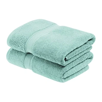 Imagen de Superior Juego de Toallas baño algodón 900 g/m2, Color Espuma Marina, 2 Piezas