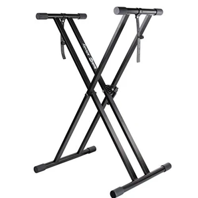 Imagen de Soporte para teclado RockJam Xfinity preensamblado, doble arriostrado y con correas de bloqueo
