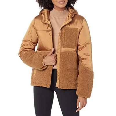 Imagen de Amazon Essentials Chaqueta Acolchada en Peluche Mujer, Camel Oscuro, XXL