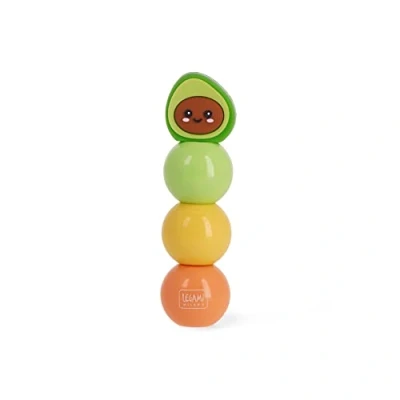 Imagen de Legami Resaltador 3 en 1, colores pastel, verde, amarillo, naranja, secado rápido, temática aguacate