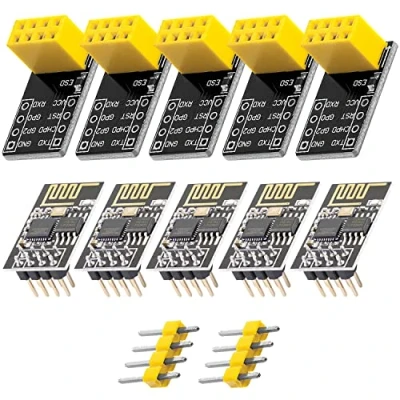 Imagen de AZDelivery 5 pcs ESP8266 01S ESP Modulo WiFi con Adaptador Breadboard Compatible Arduino E Book Incluido!