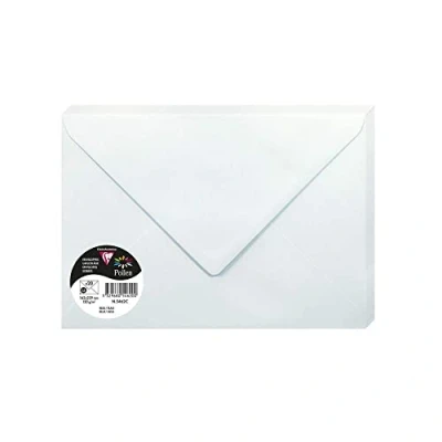 Imagen de Clairefontaine 5462C Un paquet de 20 enveloppes Pollen gommées 16,2x22,9 cm 120g, Bleu