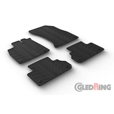 Imagen de Gledring 0257 Juego de alfombrillas suelo Caucho delante y detrás 4 negro 750mm 550mm AUDI: Q5