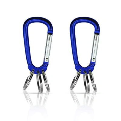 Imagen de Llavero Mosquetón de 3 Piezas, Colgante Organizador Llaves, Porta Mosquetón, Anillas Desmontables para Organización Llaves (Azul, 2 Unidades)