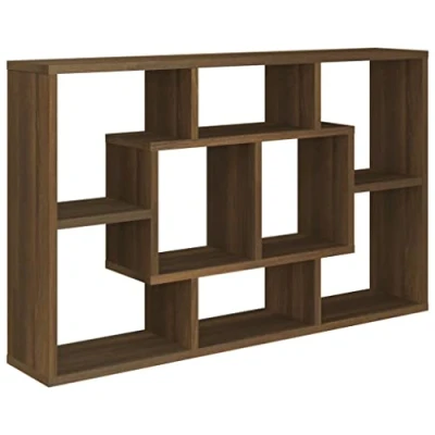 Imagen de vidaXL Estantería de Pared Colgante Flotante Mueble Espacio Almacenamiento Organizador Salón Casa Decoración Contrachapada Roble Marrón