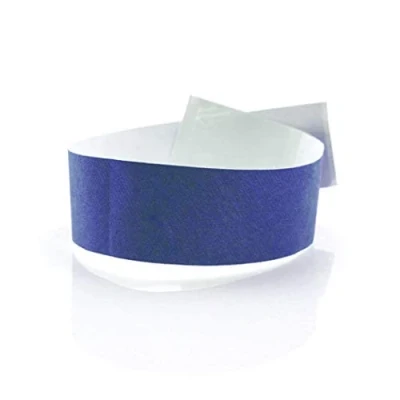 Imagen de Fun Fan Line 200 unidades Pulseras identificativas 19 mm de papel tyvek. control numeradas con cierre adhesivo. Intransferible y resistente al agua. (Color Azul)