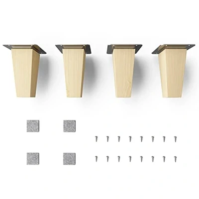 Imagen de patas para muebles de madera sossai® Clif Square Naturaleza (sin tratar) Altura: 10 cm HMF3 cuadrado, cónico (versión recta) material: maciza (haya) sillas, mesas, armarios.
