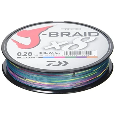 Imagen de Daiwa Hilos de Pesca J Braid X8 300 m #0.28 mm Multicolor Trenzado Spinning Surfcasting Carpfishing