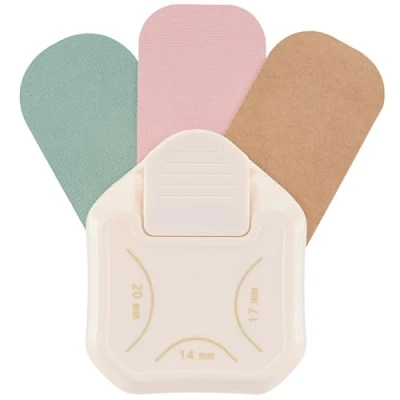 Imagen de Vaessen Creative Papel 3 en 1 Perforadora de Esquinas Grande para Proyectos DIY, Scrapbooking y Creación Tarjetas, Blanco/Rosado, 14 17 20 mm
