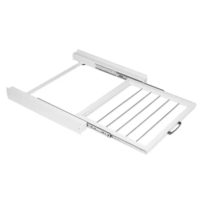 Imagen de Vonia mueble lavadora marco de conexión para secadora, lavadora, intermedio, con cuerda tendedero, kit apilable, carraca, color blanco