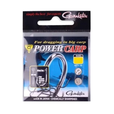 Imagen de Gamakatsu Power Carp Ring Eye 10 anzuelos para carpas y peces de paz, ganchos individuales pesca carpa, tamaño 12