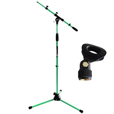 Imagen de Keepdrum MS106 Pie de micrófono con jirafa y soporte metal pinza (verde)