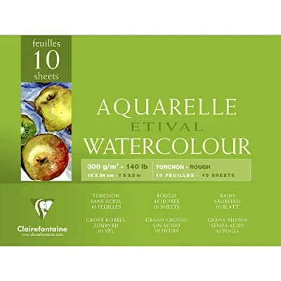 Imagen de Clairefontaine Etival 96560C Bloc de acuarela (áspero, 18 x 24 cm, 250 g)
