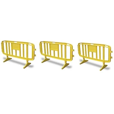 Imagen de Ferretelix Valla plastico amarilla 2 mts x 1 mt patas giratorias (Kit de 3 unidades) ecovalla