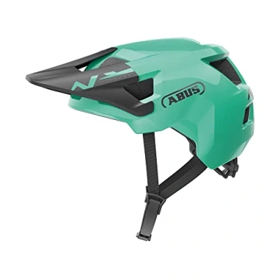 Imagen de ABUS casco MTB YouDrop de bicicleta para niños y adolescentes uso diario o excursiones off road con espacio una coleta verde claro, talla S