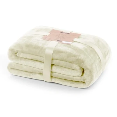 Imagen de DecoKing Manta Polar de Microfibra 160x210 cm Suave y cálida Monocolor Mic Crema