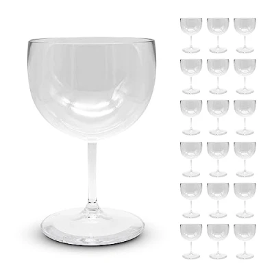 Imagen de DOJA Barcelona Copa Balon Plastico 56 cl Pack 12 Copas Duro Reutilizable Vasos Policarbonato Transparente de Vino, Gin Tonic, Cocktail, Cocteleria…
