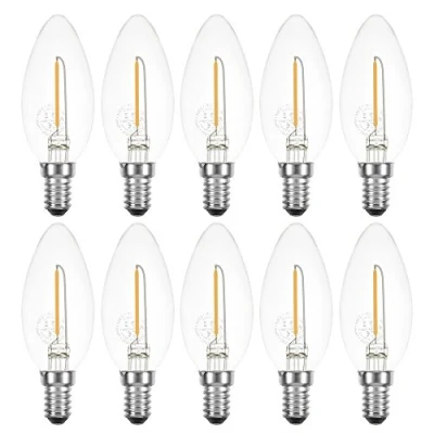 Imagen de NCC Licht Filamento LED vela 1 W casi 15 E14 transparente 100 lm Retro extra blanco cálido 2200 K (10 unidades)