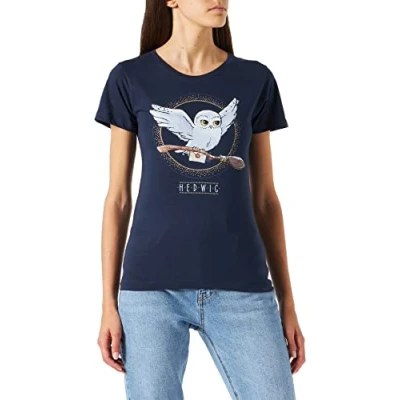 Imagen de HARRY POTTER Wohapomts336 Camiseta, Azul Marino, L para Mujer