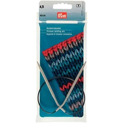 Imagen de Prym Rundstricknadeln ALU 100 cm 4,50 mm Grau Agujas Redondas, Aluminio, Gris, 4,5