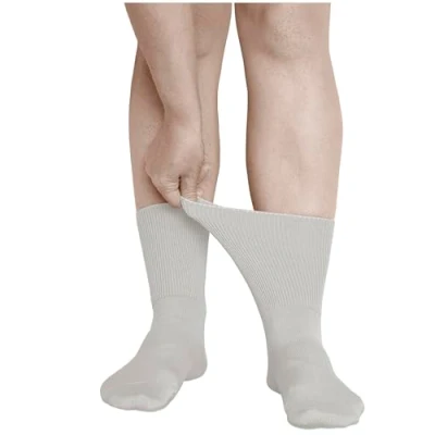 Imagen de vitsocks Calcetines Extra Anchos Diabéticos No Aprietan Mujer (3 PARES) Pies Hinchados, gris, 39 42