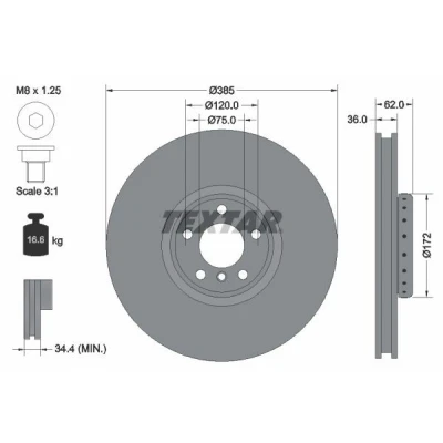 Imagen de TEXTAR PRO+ 92266425 Disco de freno BMW: X6, X5