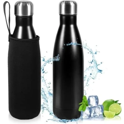 Imagen de NINGESHOP Botella de Agua Acero Inoxidable, termica 500ml, Térmica Acero, Sin BPA, Mantiene Frio 24H y Calor 12H, Reutilizable, Termo con pared Doble Aislamiento