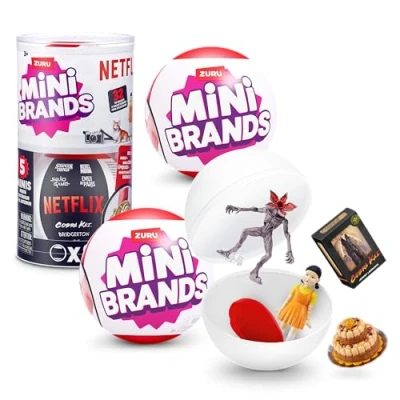 Imagen de Mini Brands Cápsula Netflix de ZURU, Juguete Sorpresa con Coleccionable Minis, Bola Sorpresa, Minis inspirados en Series Famosas, (2 Capsule)