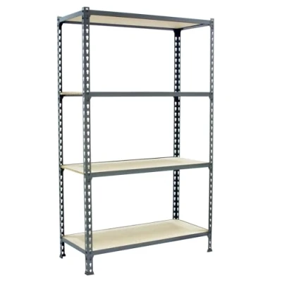 Imagen de SimonRack Estanteria Metalica, 4 Baldas Madera Ajustables, 200 kg de Punto Flexión, 1500x1100x300 mm, Estantería Almacenaje, Sin tornillos, Gris/Madera Maderclick
