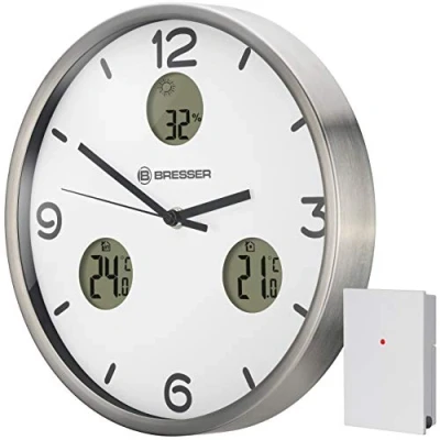Imagen de BRESSER MyTime io NX Reloj de Pared, Acero, Gris, 0 cm