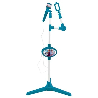 Imagen de Lexibook Disney Frozen 2 Micrófono Auxiliar con pie Luminoso y Altavoz Integrado, Especial Karaoke S150FZ, Altura Regulable Color (LEXIB 076782)