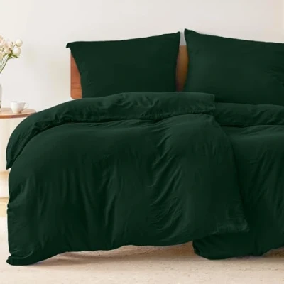 Imagen de 2 Funda nordicas Cama 135x200 cm con Almohada 80x80 Verde de 100% Microfibra. Nordica Certificada sin Productos Químicos (Oeko Tex)