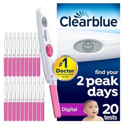 Imagen de Kit de prueba ovulación digital (OPK) Clearblue , Probado para ayudarte a quedar embarazada, 1 soporte y 20 pruebas