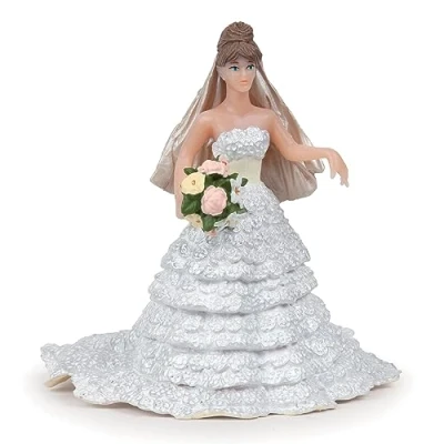 Imagen de Papo Figurine 38819 Figura de Novia con Vestido Encaje, sólido, Color Blanco (38819)