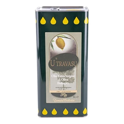 Imagen de U&#039;Travasu® Aceite de oliva virgen extra Ecológico lata 5l 100% Italiano Made in Sicily Prensado en frío