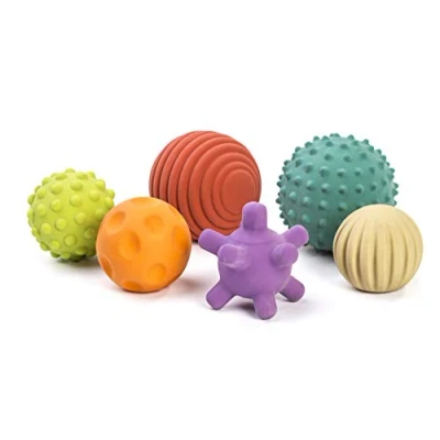 Imagen de Miniland Sensory Balls, Bolas Sensoriales Para Bebés De Caucho 100 Natural Unisex, Multicolor, 7cm