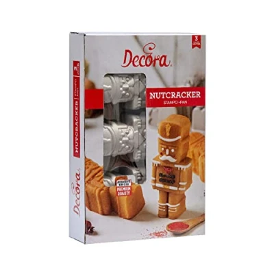 Imagen de DECORA 0080126 MOLDE EN ALUMINIO FUNDIDO 29 X 18 5,8 H CM 3 CAVIDADES CASCANUECES