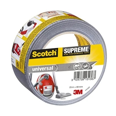 Imagen de Cinta ultrarresistente Scotch SUPREME plateada de 25 m x 48 mm, 1 rollo
