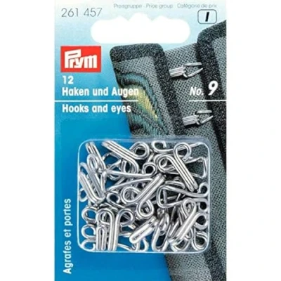 Imagen de Prym Silver Steel No.9 ganchos y ojos para chaquetas 1 unidad