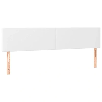 Imagen de vidaXL Cabecero con Luces LED de Cama Cabezal Tapizado para Matrimonio Mueble Dormitorio Interior Cuero Sintético Blanco 200x5x78/88 cm