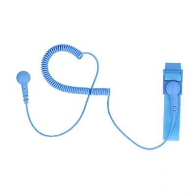 Imagen de Pulsera Antiestatica, Prevenga la Acumulación Estática Hebilla Elástica Ajustable. de Conexión a Tierra ESD Cubierta PU Hélice Extralarga Antiestática con Cable de(azul)