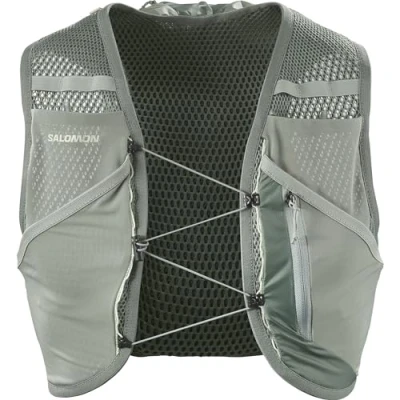 Imagen de Salomon Active Skin 8 No Flasks Chaleco de Hidratación Trail Running Senderismo MTB Unisexo, sencilla, Ajuste preciso, Almacenamiento optimizado, Verde, XS